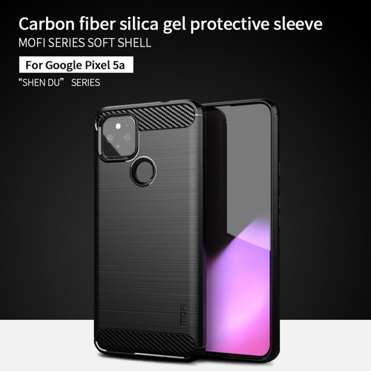 For Google Pixel 5a 5G MOFI Gentleness Series Brushed Texture Carbon Fiber Soft TPU Case(Red) - Google Cases by MOFI | Online Shopping South Africa | PMC TechLife | Buy Now Pay Later Mobicred