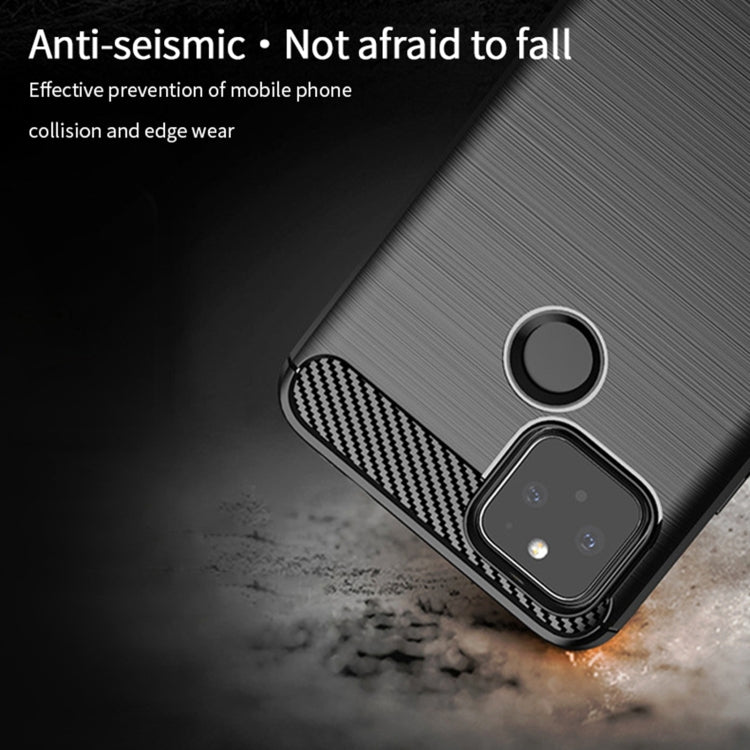 For Google Pixel 5a 5G MOFI Gentleness Series Brushed Texture Carbon Fiber Soft TPU Case(Red) - Google Cases by MOFI | Online Shopping South Africa | PMC TechLife | Buy Now Pay Later Mobicred