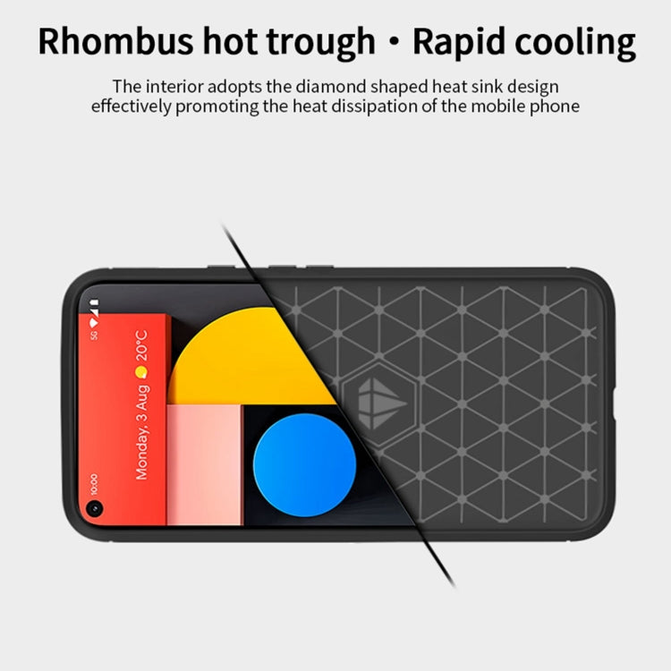 For Google Pixel 5a 5G MOFI Gentleness Series Brushed Texture Carbon Fiber Soft TPU Case(Red) - Google Cases by MOFI | Online Shopping South Africa | PMC TechLife | Buy Now Pay Later Mobicred