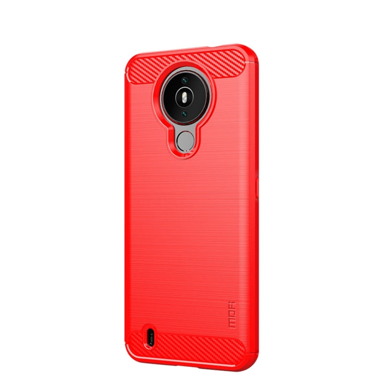 For Nokia 1.4 MOFI Gentleness Series Brushed Texture Carbon Fiber Soft TPU Case(Red) - Nokia Cases by MOFI | Online Shopping South Africa | PMC TechLife