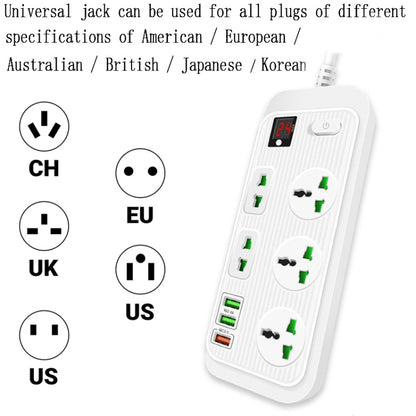 T17 3000W High-power 24-hour Smart Timing Socket QC3.0 USB Fast Charging Power Strip Socket , Cable Length: 2m, US Plug(White) - Extension Socket by PMC Jewellery | Online Shopping South Africa | PMC Jewellery | Buy Now Pay Later Mobicred