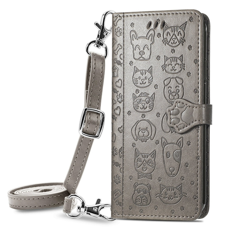 For Samsung Galaxy A32 5G Cute Cat and Dog Embossed Horizontal Flip Leather Case with Holder & Card Slots & Wallet & Crossbody Lanyard & Card Cover(Gray) - Galaxy Phone Cases by PMC Jewellery | Online Shopping South Africa | PMC Jewellery