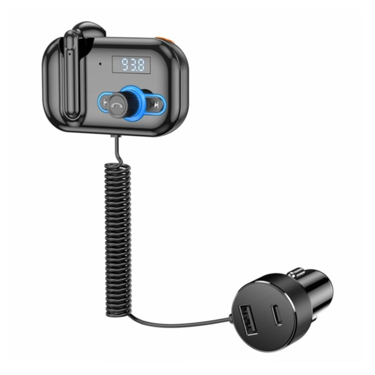 T2 FM Transmitter Hands-free Headphone Kit Headphone MP3 Player Private Call USB PD Quick Charge Audio Receiver - Bluetooth Car Kits by PMC TechLife | Online Shopping South Africa | PMC TechLife | Buy Now Pay Later Mobicred