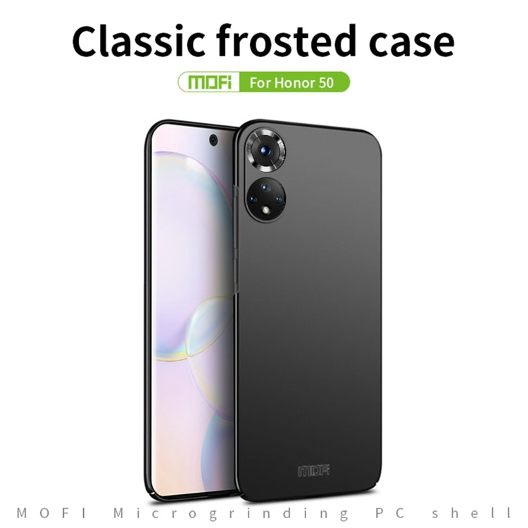 For Honor 50 MOFI Frosted PC Ultra-thin Hard Case(Black) - Honor Cases by MOFI | Online Shopping South Africa | PMC TechLife | Buy Now Pay Later Mobicred
