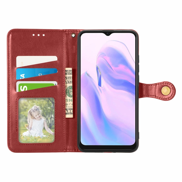 For Blackview A70 Solid Color Leather Buckle Phone Case with Lanyard & Photo Frame & Card Slot & Wallet & Stand Function(Red) - More Brand by PMC Jewellery | Online Shopping South Africa | PMC Jewellery