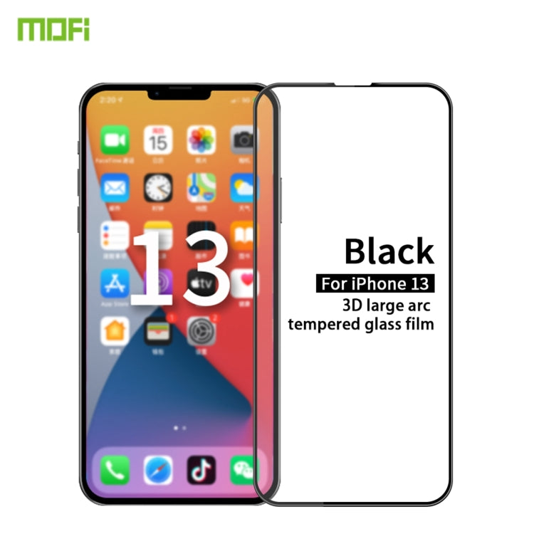 For iPhone 13 / 13 Pro MOFI 9H 3D Explosion-proof Curved Screen Tempered Glass Film(Black) - iPhone 13 Tempered Glass by MOFI | Online Shopping South Africa | PMC Jewellery