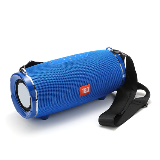 T&G TG187 Portable Waterproof Wireless Bass Surround Bluetooth Speaker with Shoulder Strap, Support FM / TF  Card(Blue) - Desktop Speaker by T&G | Online Shopping South Africa | PMC Jewellery | Buy Now Pay Later Mobicred