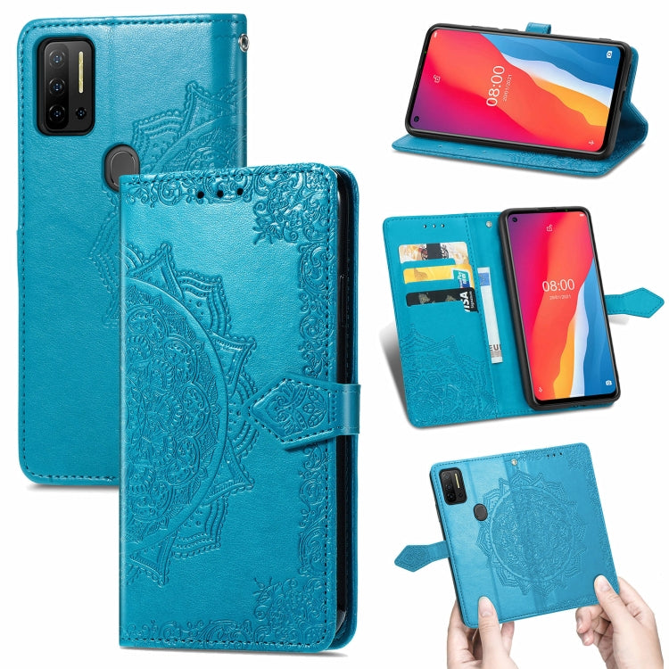 For Ulefone Note 11 Plus Mandala Flower Embossed Horizontal Flip Leather Case with Bracket / Card Slot / Wallet / Lanyard(Blue) - Ulefone Cases by PMC Jewellery | Online Shopping South Africa | PMC Jewellery | Buy Now Pay Later Mobicred