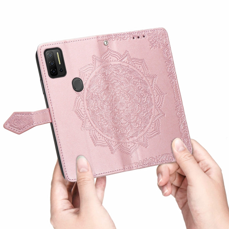 For Ulefone Note 11 Plus Mandala Flower Embossed Horizontal Flip Leather Case with Bracket / Card Slot / Wallet / Lanyard(Rose Gold) - Ulefone Cases by PMC Jewellery | Online Shopping South Africa | PMC Jewellery | Buy Now Pay Later Mobicred