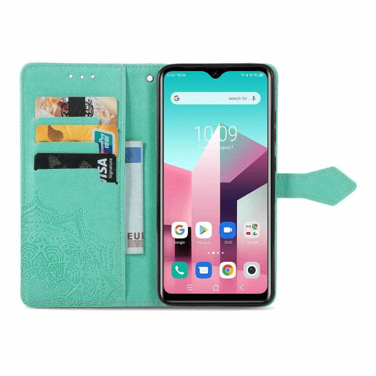 For Blackview A80 Pro Mandala Flower Embossed Horizontal Flip Leather Case with Holder & Three Card Slots & Wallet & Lanyard(Green) - More Brand by PMC Jewellery | Online Shopping South Africa | PMC Jewellery | Buy Now Pay Later Mobicred