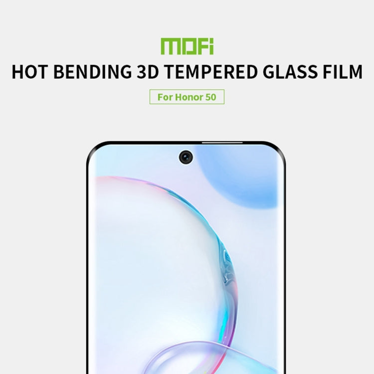 For Honor 50 MOFI 9H 3D Explosion-Proof Hot Bending Full Screen Tempered Glass Film(Black) - free shipping - PMC TechLife - Order now!