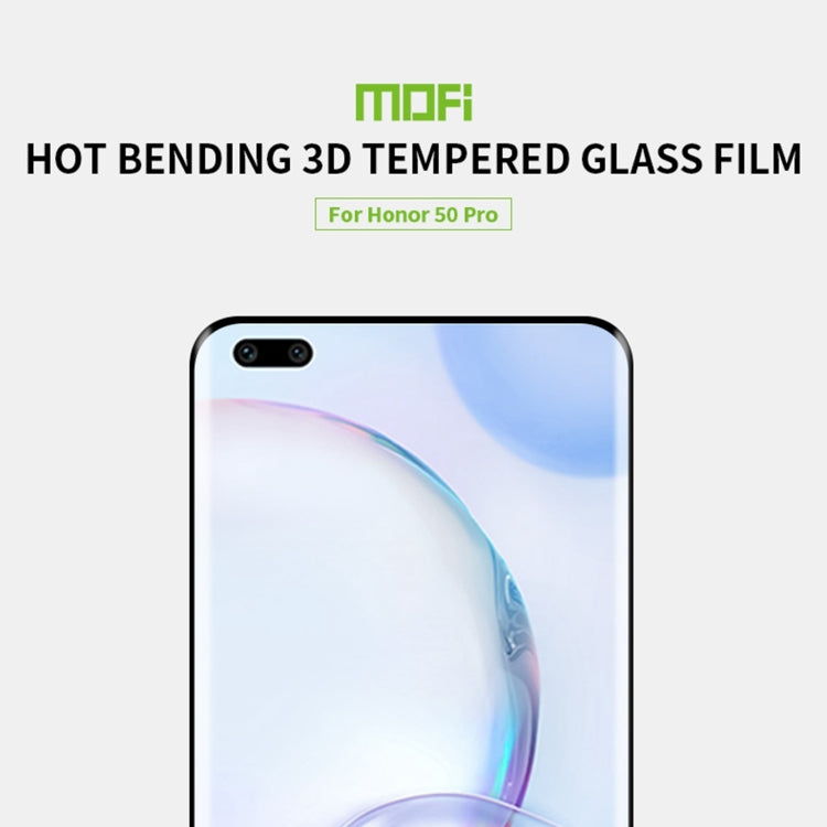 For Honor 50 Pro MOFI 9H 3D Explosion-Proof Hot Bending Full Screen Tempered Glass Film(Black) - free shipping - PMC TechLife - Order now!
