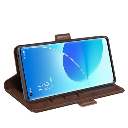 For OPPO Reno6 Pro 5G Dual-side Magnetic Buckle Horizontal Flip Leather Case with Holder & Card Slots & Wallet(Brown) - OPPO Cases by PMC Jewellery | Online Shopping South Africa | PMC Jewellery | Buy Now Pay Later Mobicred