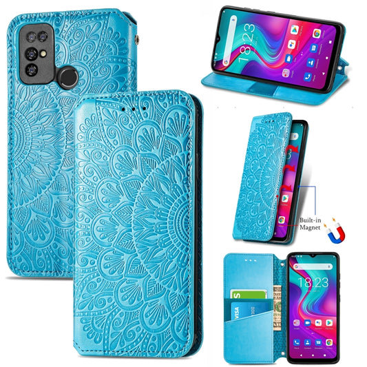 For Doogee X96 Pro Blooming Mandala Embossed Pattern Magnetic Horizontal Flip Leather Case with Holder & Card Slots & Wallet(Blue) - More Brand by PMC Jewellery | Online Shopping South Africa | PMC Jewellery | Buy Now Pay Later Mobicred