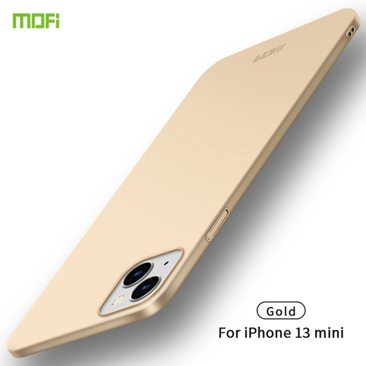 For iPhone 13 mini  MOFI Frosted PC Ultra-thin Hard Case(Gold) - iPhone 13 mini Cases by MOFI | Online Shopping South Africa | PMC Jewellery