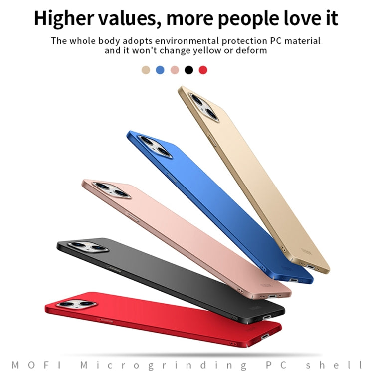 For iPhone 13 mini  MOFI Frosted PC Ultra-thin Hard Case(Gold) - iPhone 13 mini Cases by MOFI | Online Shopping South Africa | PMC TechLife | Buy Now Pay Later Mobicred