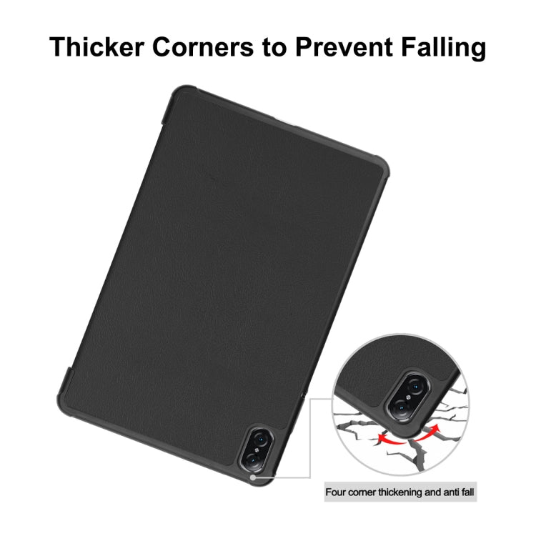 For Honor Tablet V7 Pro ENKAY Custer Texture Horizontal Flip PU+PC Leather Case with Three-folding Holder & Sleep / Wake-up Function(Black) - Honor by ENKAY | Online Shopping South Africa | PMC TechLife | Buy Now Pay Later Mobicred