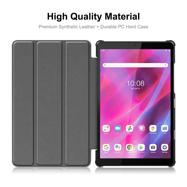 For Lenovo Tab M8 1/2/3 ENKAY Custer Texture Horizontal Flip PU+PC Leather Case with Three-folding Holder(Dark Blue) - Lenovo by ENKAY | Online Shopping South Africa | PMC TechLife | Buy Now Pay Later Mobicred