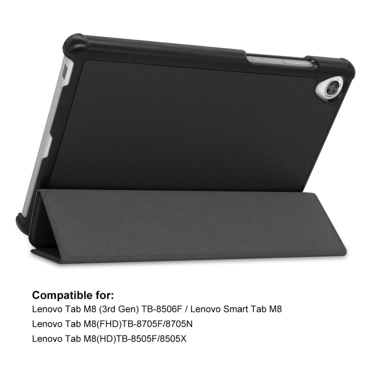 For Lenovo Tab M8 1/2/3 ENKAY Custer Texture Horizontal Flip PU+PC Leather Case with Three-folding Holder(Light Blue) - Lenovo by ENKAY | Online Shopping South Africa | PMC TechLife | Buy Now Pay Later Mobicred