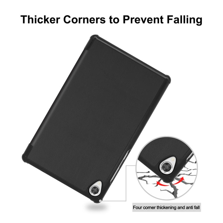 For Lenovo Tab M8 1/2/3 ENKAY Custer Texture Horizontal Flip PU+PC Leather Case with Three-folding Holder(Dark Green) - Lenovo by ENKAY | Online Shopping South Africa | PMC TechLife | Buy Now Pay Later Mobicred