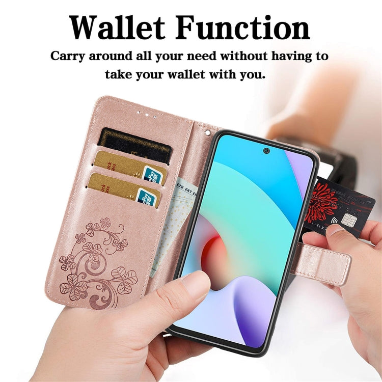 For Blackview A100 Four-leaf Clasp Embossed Buckle Mobile Phone Protection Leather Case with Lanyard & Card Slot & Wallet & Bracket Function(Magenta) - More Brand by PMC TechLife | Online Shopping South Africa | PMC TechLife