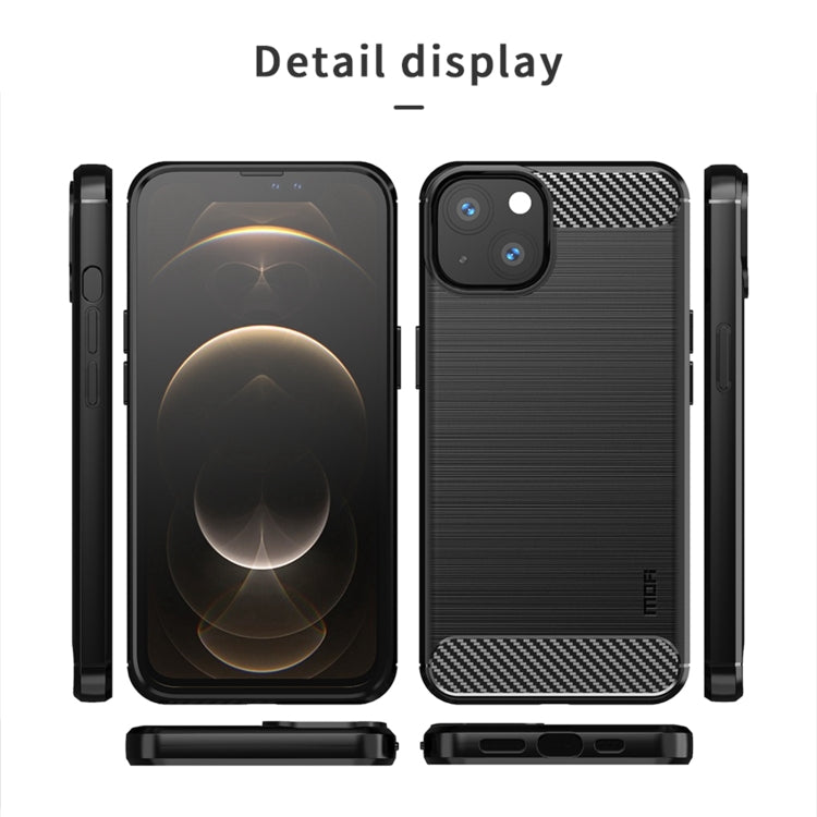 For iPhone 13 mini MOFI Gentleness Series Brushed Texture Carbon Fiber Soft TPU Case  (Black) - iPhone 13 mini Cases by MOFI | Online Shopping South Africa | PMC TechLife | Buy Now Pay Later Mobicred