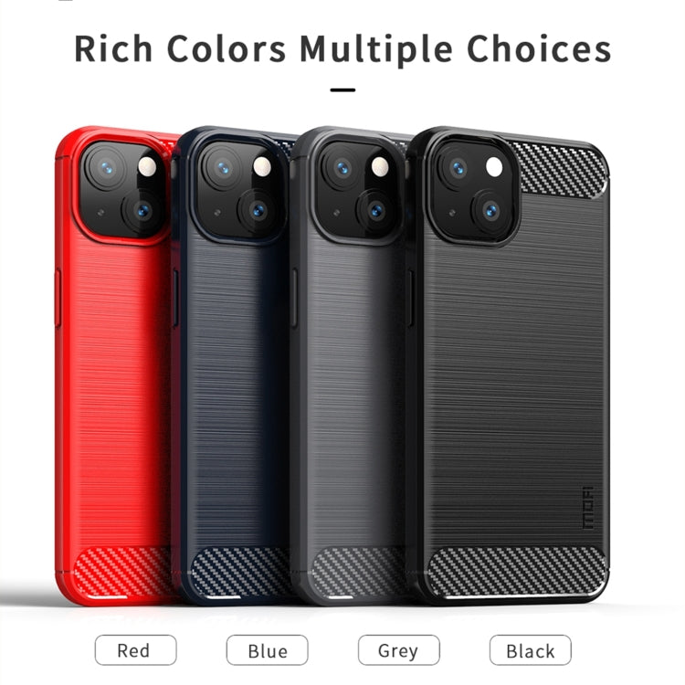 For iPhone 13 mini MOFI Gentleness Series Brushed Texture Carbon Fiber Soft TPU Case  (Black) - iPhone 13 mini Cases by MOFI | Online Shopping South Africa | PMC TechLife | Buy Now Pay Later Mobicred