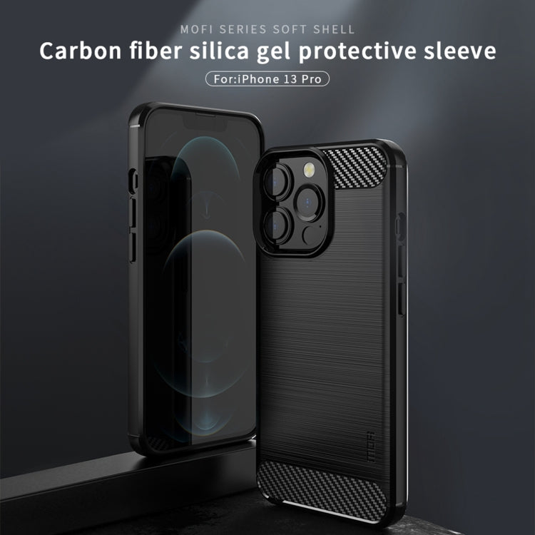 For iPhone 13 Pro MOFI Gentleness Series Brushed Texture Carbon Fiber Soft TPU Case  (Red) - free shipping - PMC TechLife - Order now!
