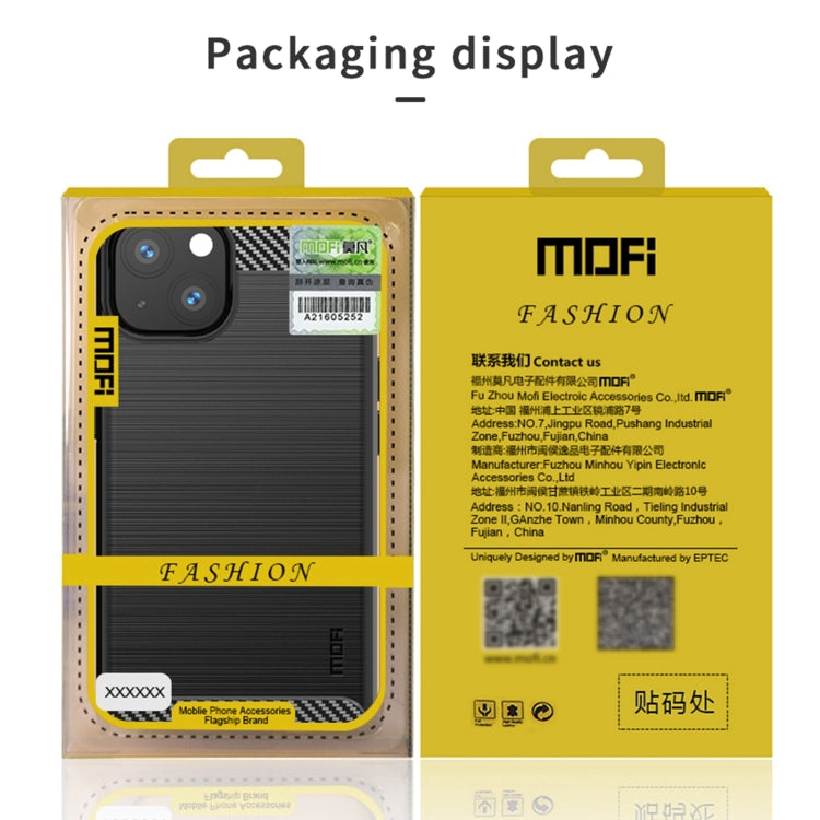 For iPhone 13 Pro MOFI Gentleness Series Brushed Texture Carbon Fiber Soft TPU Case  (Red) - free shipping - PMC TechLife - Order now!