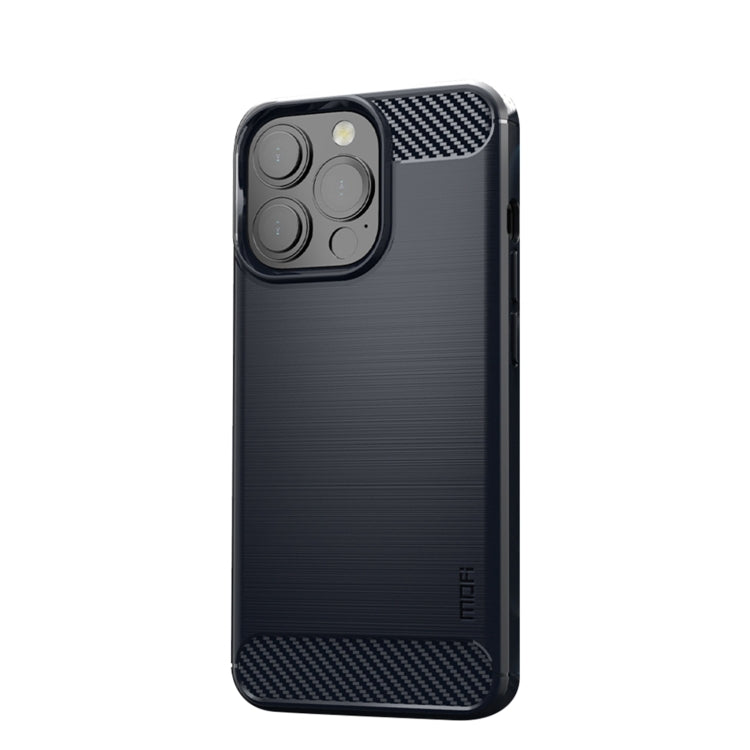 For iPhone 13 Pro Max MOFI Gentleness Series Brushed Texture Carbon Fiber Soft TPU Case  (Blue) - iPhone 13 Pro Max Cases by MOFI | Online Shopping South Africa | PMC TechLife | Buy Now Pay Later Mobicred