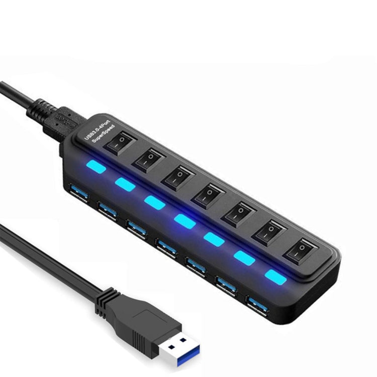 7 Ports USB 3.0 HUB Independent Switching Splitter - USB 3.0 HUB by PMC Jewellery | Online Shopping South Africa | PMC Jewellery | Buy Now Pay Later Mobicred