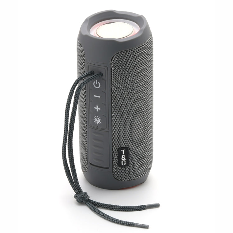 T&G TG227 Outdoor Portable Waterproof Bluetooth Music Speaker with LED Support FM / TF / USB(Gray) - Desktop Speaker by T&G | Online Shopping South Africa | PMC Jewellery | Buy Now Pay Later Mobicred