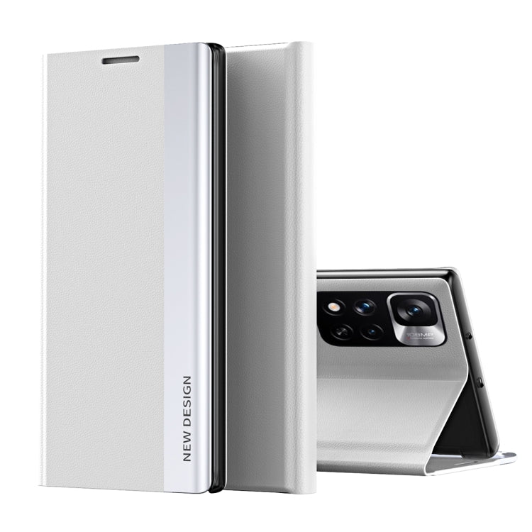 International Version For Xiaomi Redmi Note 11 Pro /Note 11 Pro+ Side Electroplated Magnetic Leather Phone Case with  Holder(Silver) - free shipping - PMC TechLife - Order now!
