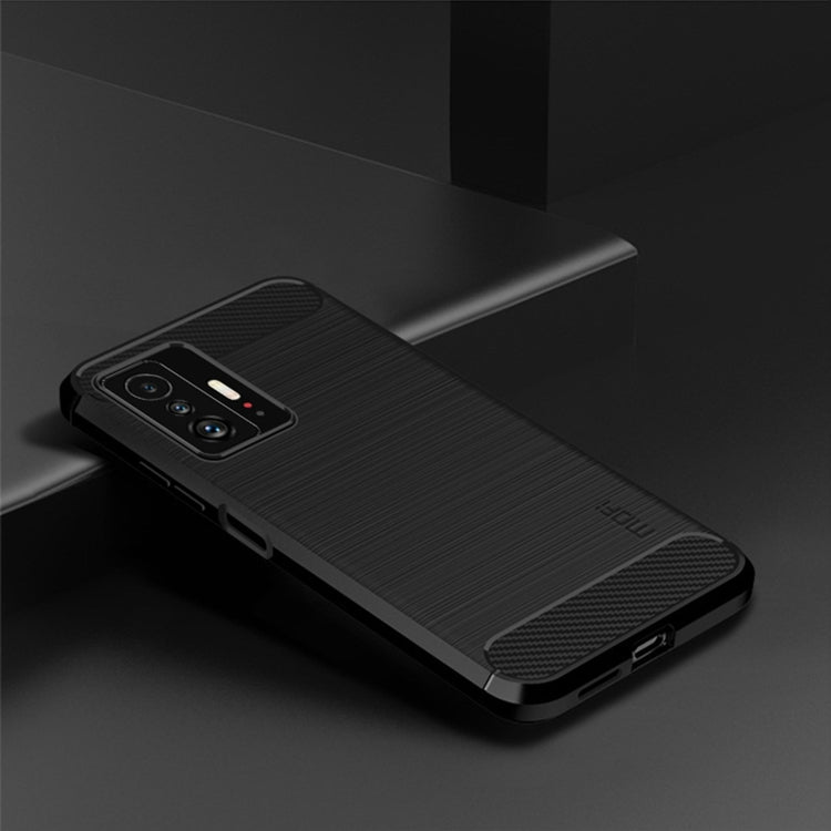 For Xiaomi Mi 11T / 11T Pro MOFI Gentleness Series Brushed Texture Carbon Fiber Soft TPU Phone Case(Black) - Xiaomi Cases by MOFI | Online Shopping South Africa | PMC Jewellery