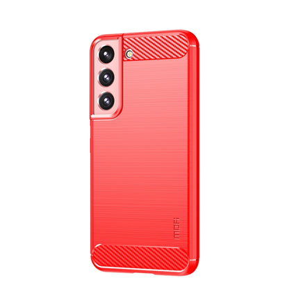 For Samsung Galaxy S22 5G MOFI Gentleness Series Brushed Texture Carbon Fiber Soft TPU Case(Red) - Galaxy S22 5G Cases by MOFI | Online Shopping South Africa | PMC Jewellery | Buy Now Pay Later Mobicred