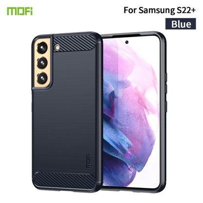 For Samsung Galaxy S22+ 5G MOFI Gentleness Series Brushed Texture Carbon Fiber Soft TPU Case(Blue) - Galaxy S22+ 5G Cases by MOFI | Online Shopping South Africa | PMC Jewellery | Buy Now Pay Later Mobicred