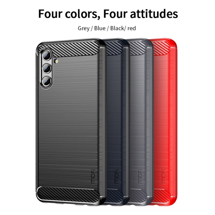 For Samsung Galaxy A13 5G MOFI Gentleness Series Brushed Texture Carbon Fiber Soft TPU Case(Blue) - Galaxy Phone Cases by MOFI | Online Shopping South Africa | PMC Jewellery | Buy Now Pay Later Mobicred