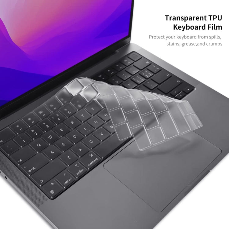 ENKAY Hat-Prince 3 in 1 Crystal Laptop Protective Case + TPU Keyboard Film + Anti-dust Plugs Set for MacBook Pro 16.2 inch A2485 2021/A2880 2023, Version:US Version(Grey) - MacBook Pro Cases by ENKAY | Online Shopping South Africa | PMC Jewellery | Buy Now Pay Later Mobicred