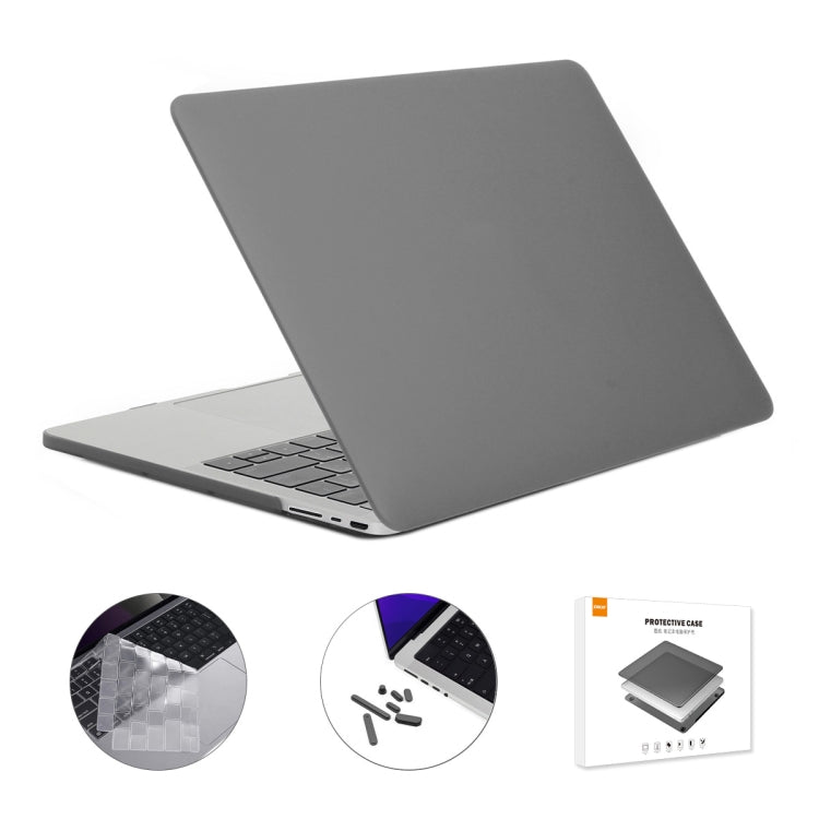 ENKAY Hat-Prince 3 in 1 Matte Laptop Protective Case + TPU Keyboard Film + Anti-dust Plugs Set for MacBook Pro 16.2 inch A2485 2021/A2880 2023, Version:EU Version(Grey) - MacBook Pro Cases by ENKAY | Online Shopping South Africa | PMC Jewellery | Buy Now Pay Later Mobicred