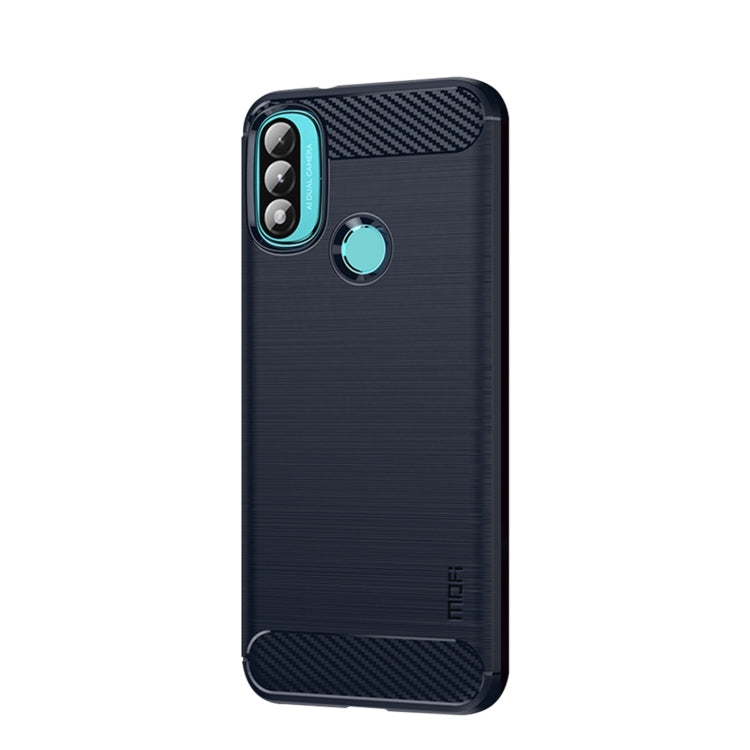 For Motorola Moto E20 / E30 / E40 MOFI Gentleness Series Brushed Texture Carbon Fiber Soft TPU Case(Blue) - Motorola Cases by MOFI | Online Shopping South Africa | PMC TechLife | Buy Now Pay Later Mobicred