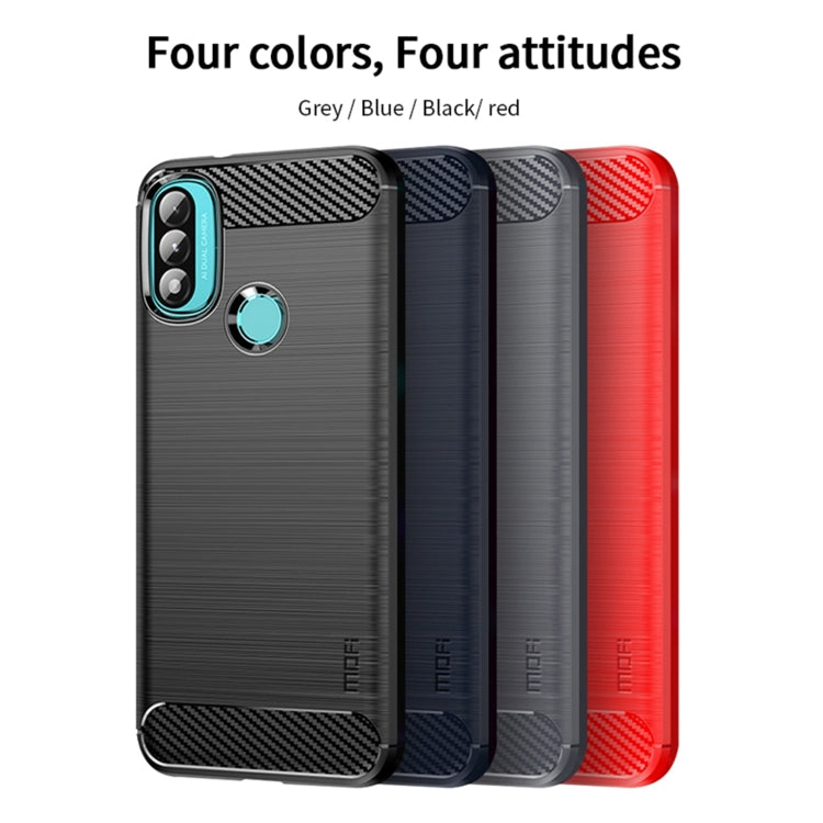 For Motorola Moto E20 / E30 / E40 MOFI Gentleness Series Brushed Texture Carbon Fiber Soft TPU Case(Blue) - Motorola Cases by MOFI | Online Shopping South Africa | PMC TechLife | Buy Now Pay Later Mobicred