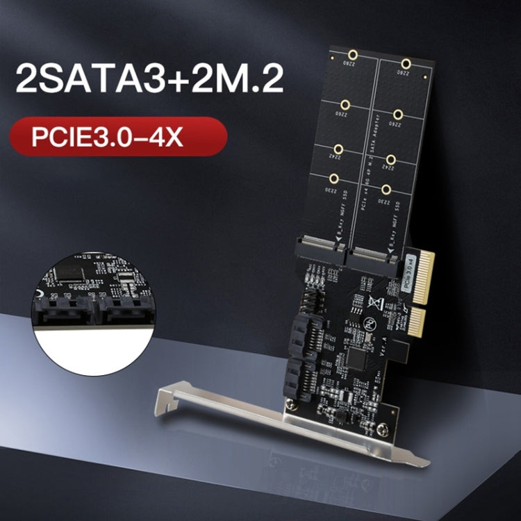 SATA3.0 PCIE3.0 to 2-port M.2 (B-KEY) Adapter Card - Add-on Cards by PMC Jewellery | Online Shopping South Africa | PMC Jewellery | Buy Now Pay Later Mobicred