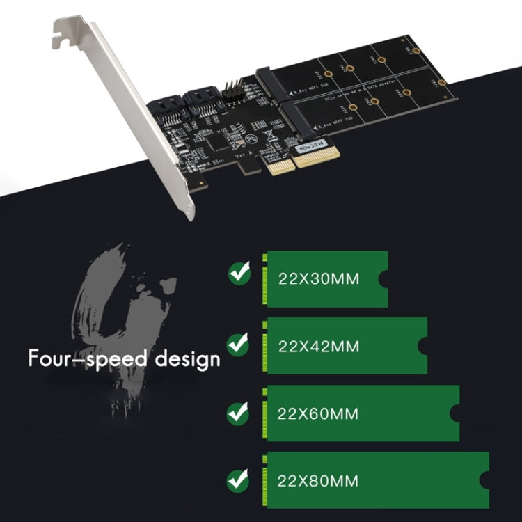 SATA3.0 PCIE3.0 to 2-port M.2 (B-KEY) Adapter Card - Add-on Cards by PMC Jewellery | Online Shopping South Africa | PMC Jewellery | Buy Now Pay Later Mobicred