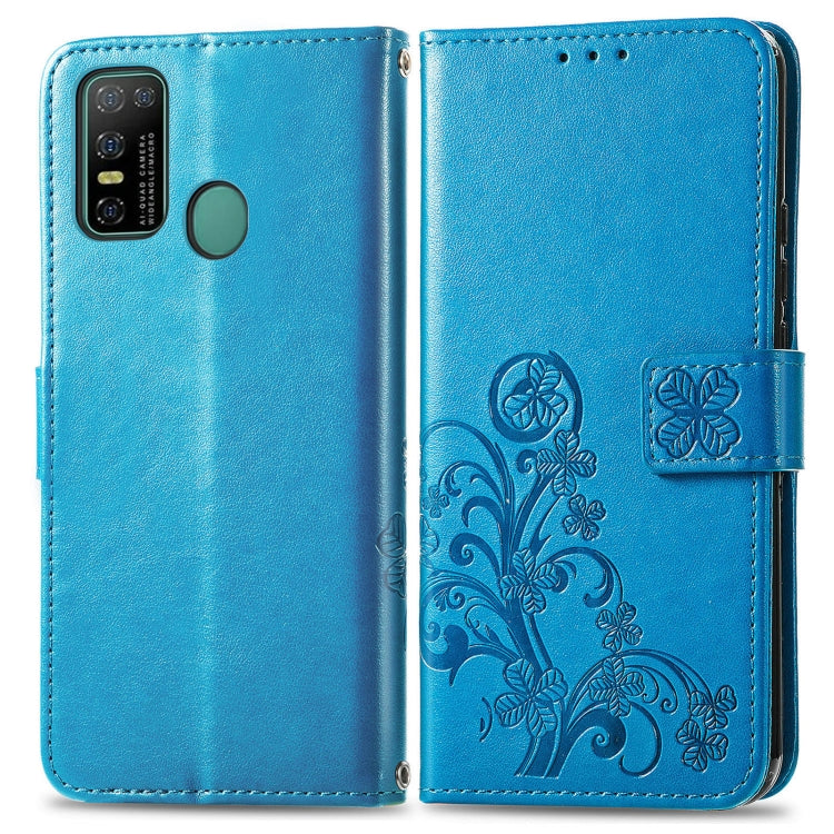 For Doogee N30 Four-leaf Clasp Embossed Buckle Mobile Phone Protection Leather Case(Blue) - More Brand by PMC Jewellery | Online Shopping South Africa | PMC Jewellery | Buy Now Pay Later Mobicred