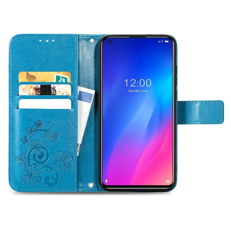 For Doogee N30 Four-leaf Clasp Embossed Buckle Mobile Phone Protection Leather Case(Blue) - More Brand by PMC Jewellery | Online Shopping South Africa | PMC Jewellery | Buy Now Pay Later Mobicred