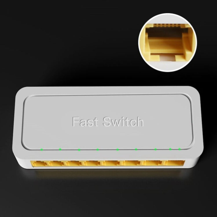 8-Ports 100M RJ45 Mini Switch Home Plug-and-Play Bypass Unmanaged Network Splitter for Bedroom Network Monitoring - Switch by PMC Jewellery | Online Shopping South Africa | PMC Jewellery | Buy Now Pay Later Mobicred