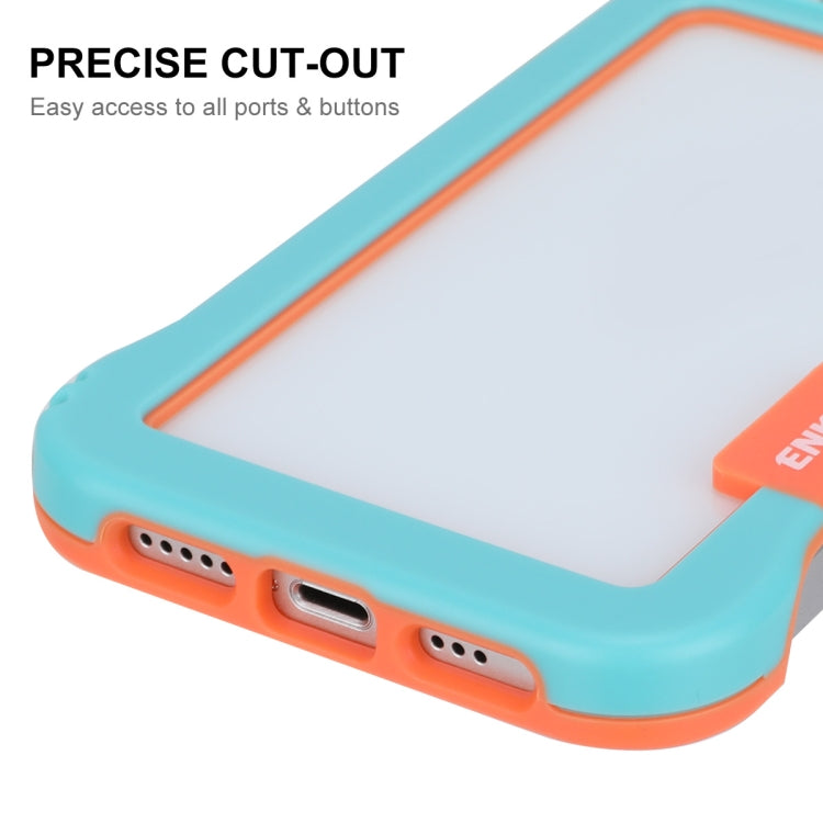 For iPhone 13 ENKAY Frameless Hollow Shockproof PC Case(White) - iPhone 13 Cases by ENKAY | Online Shopping South Africa | PMC Jewellery | Buy Now Pay Later Mobicred