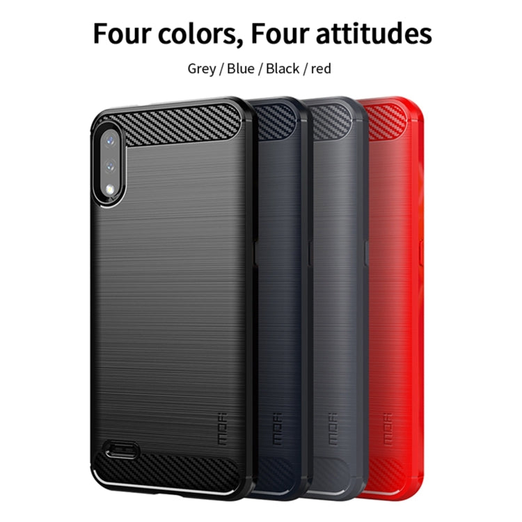 For LG K22 / K22 Plus MOFI Gentleness Brushed Carbon Fiber Soft TPU Case(Blue) - LG by MOFI | Online Shopping South Africa | PMC TechLife | Buy Now Pay Later Mobicred