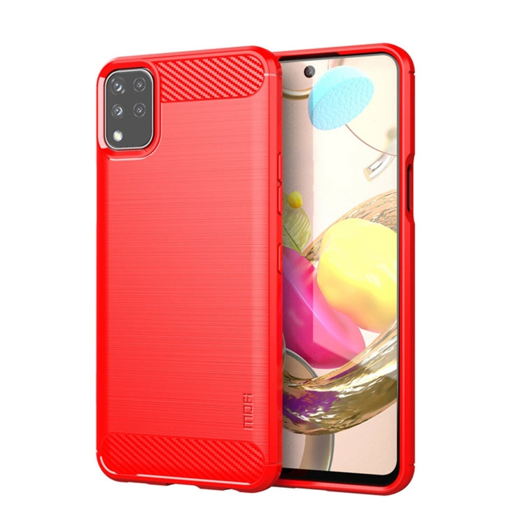 For LG K42 MOFI Gentleness Brushed Carbon Fiber Soft TPU Case(Red) - LG Cases by MOFI | Online Shopping South Africa | PMC TechLife | Buy Now Pay Later Mobicred