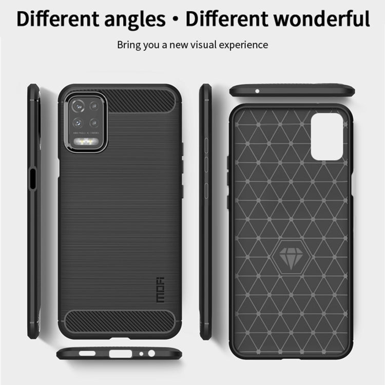 For LG K52 / K62 / K62+ / Q52 / Q62  MOFI Gentleness Brushed Carbon Fiber Soft TPU Case(Black) - LG by MOFI | Online Shopping South Africa | PMC Jewellery | Buy Now Pay Later Mobicred